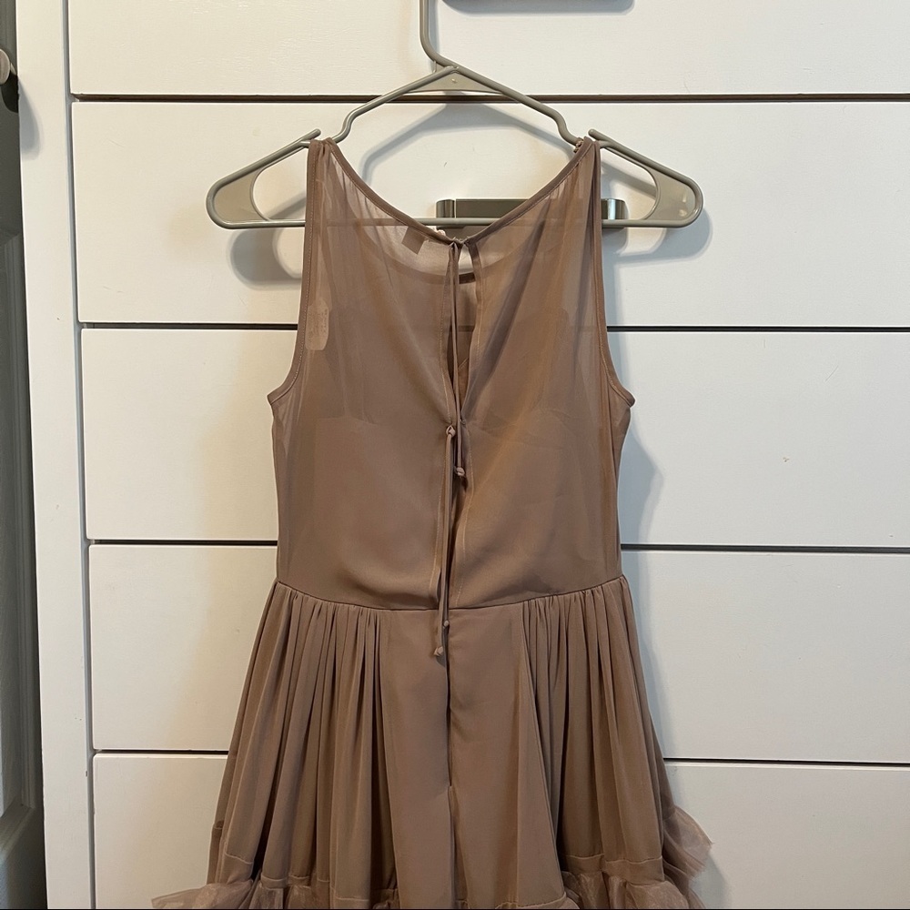 Lauren Conrad Tan Cocktail Dress With Ruffle Detail - Picture 3 of 8
